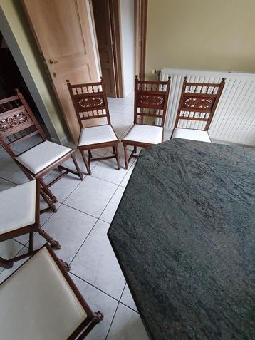 BELLES CHAISES BRUNES ANCIENNES 6 PIÈCES 180 EUROS, Enlèvement, Comme neuf, Tissus