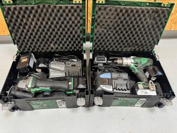 Hitachi Hikoki 18v accu 6st! haakse slijper en boormachine beschikbaar voor biedingen