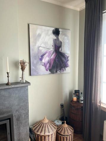 Ballerina schilderij - 1m op 1m beschikbaar voor biedingen
