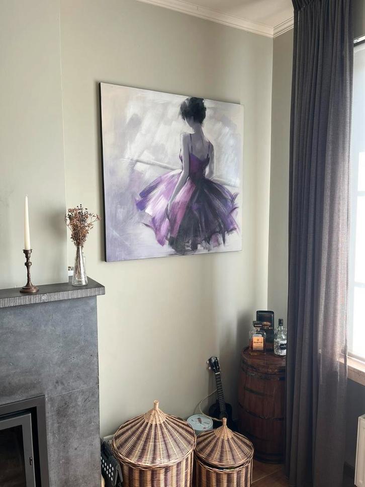 Ballerina schilderij - 1m op 1m, Antiek en Kunst, Kunst | Schilderijen | Klassiek, Ophalen
