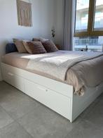 Bed BRIMNES van IKEA met opbergruimte, 160x200 cm, wit., Huis en Inrichting, Slaapkamer | Bedden, Ophalen, Wit, Tweepersoons, Zo goed als nieuw