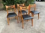 4 Vintage stoelen, Huis en Inrichting, Ophalen, Zwart, Scandinavisch, Zo goed als nieuw