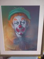 aquarel "clown" door Emannuel Nisol, Antiek en Kunst, Kunst | Schilderijen | Klassiek, Ophalen