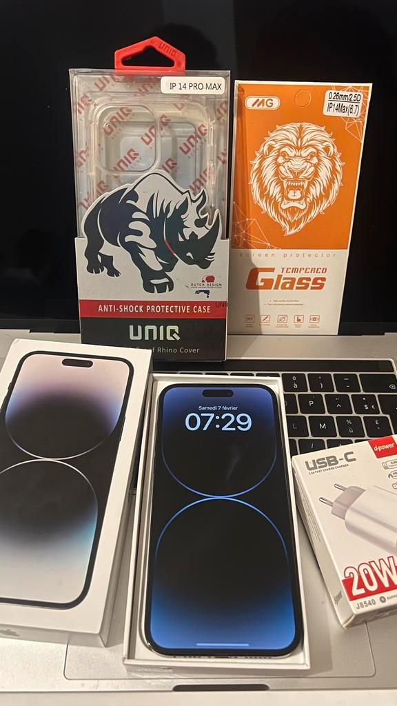Iphone 14 pro max 512gb!!! Complet, Télécoms, Téléphonie mobile | Apple iPhone, Comme neuf, iPhone 14, Noir, Enlèvement