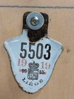 Unieke fietsplaat 1915-1919 luik plaque velo Taksplaten, Antiek en Kunst, Ophalen of Verzenden