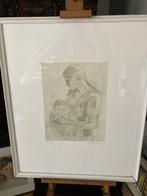 Lithografie Moeder met kind, Antiek en Kunst, Ophalen