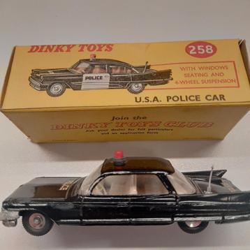 DINKY TOYS UK nr.258:CADILLAC POLICE CAR*ORIGINAL*VINTAGE* beschikbaar voor biedingen