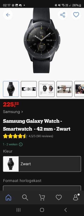 Samsung Galaxy Watch -   Smartwatch -42 mm- Zwart beschikbaar voor biedingen