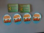 6 oude limonade etiketten labels sparkling Lime - Pineapple, Enlèvement ou Envoi, Comme neuf, Autres types