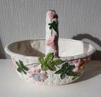 Antieke majolica keramiek mand met bloemen-handgemaakt, Ophalen of Verzenden