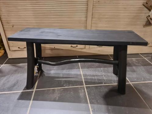 Houten bankje in t zwart geverfd, Huis en Inrichting, Krukjes, Nieuw, Ophalen