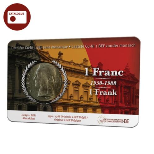 Carte numismatique numismatique - 1 Franc belge (FR), Timbres & Monnaies, Monnaies | Belgique, Série, Métal, Enlèvement ou Envoi