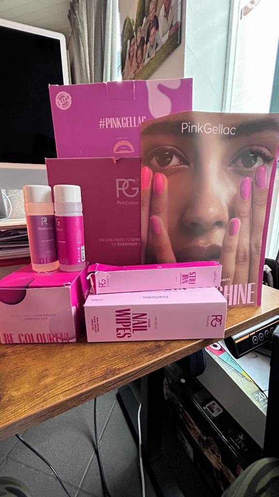 Complete Pink Gellac nagelset inc frees, Diversen, Overige Diversen, Nieuw, Ophalen of Verzenden