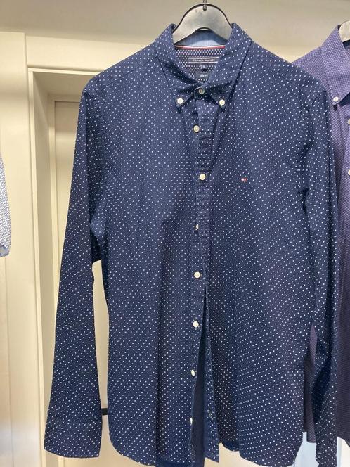 Hemd Tommy Hilfiger XL (1x gedragen), Kleding | Heren, Overhemden, Zo goed als nieuw, Halswijdte 43/44 (XL), Blauw, Ophalen of Verzenden