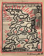 Keith Haring tekent op krantenpapier. Ingelijst verkocht, Ophalen of Verzenden