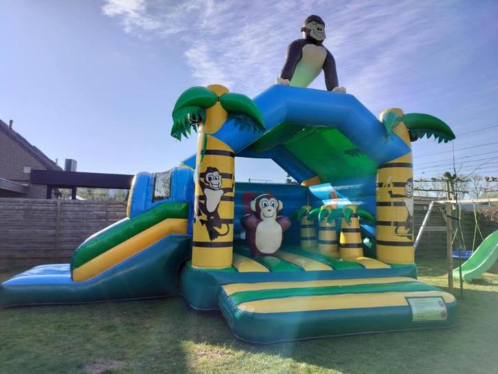 Springkasteel Jungle met aap, Kinderen en Baby's, Speelgoed | Buiten | Springkussens, Gebruikt, Ophalen