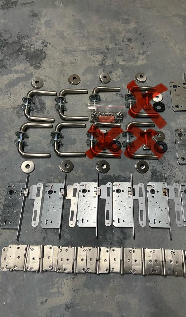 Compleet RVS deurbeslag voor 5 binnendeuren - HDD - Argenta, Doe-het-zelf en Bouw, Hang- en Sluitwerk, Zo goed als nieuw, Overige typen