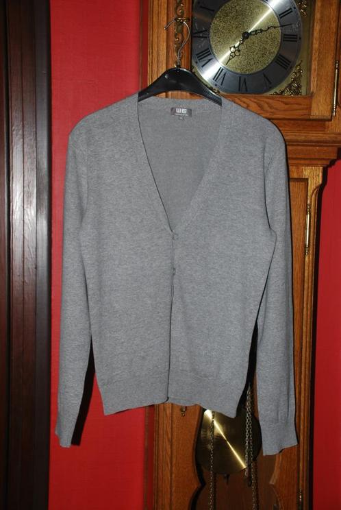 Basic grijze katoenen vest trui "WE" maat S als NIEUW!!, Kleding | Heren, Truien en Vesten, Zo goed als nieuw, Maat 46 (S) of kleiner