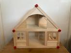Houten poppenhuis klein incl. meubels en 3 buigpoppen, Kinderen en Baby's, Speelgoed | Poppenhuizen, Ophalen of Verzenden, Poppenhuis