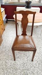Lot de 5 chaises rustiques - revêtement imitation cuir, Brun, Enlèvement, Cinq, Six Chaises ou plus, Utilisé