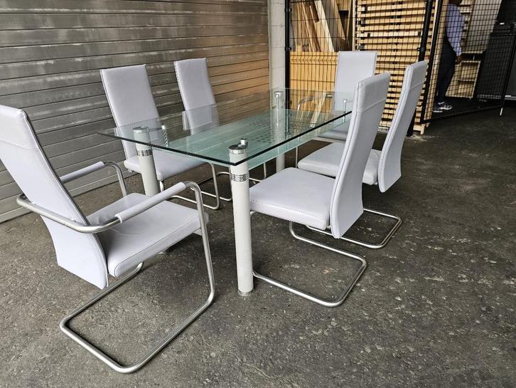 moderne eetkamerset, Huis en Inrichting, Complete eetkamers, Gebruikt, 4 tot 6 stoelen, Verzenden