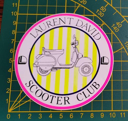 Sticker Vespa Laurent David Scooter Club Fluo, Collections, Autocollants, Enlèvement ou Envoi