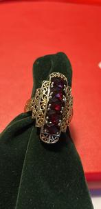 Groot cocktail ring zilver en granaat-, Handtassen en Accessoires, Ringen, Gebruikt, Ophalen of Verzenden, Kleiner dan 17, Dame of Heer