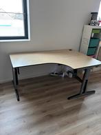 Prachtige bureautafel met bureaukastje, Huis en Inrichting, Bureaus, Ophalen, In hoogte verstelbaar