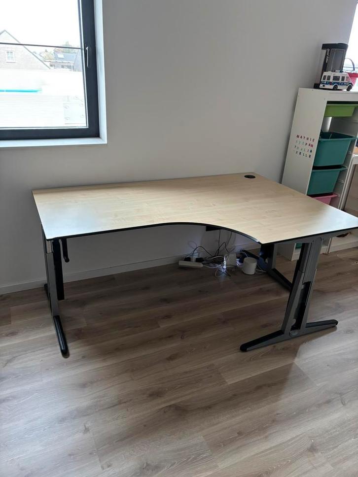 Prachtige bureautafel met bureaukastje, Huis en Inrichting, Bureaus, In hoogte verstelbaar, Ophalen