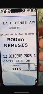 2 places de concert booba, Tickets en Kaartjes, Concerten | Overige, Twee personen, Oktober