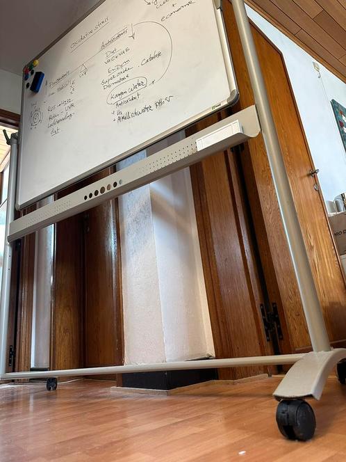 Whiteboard op wielen – 90x120 cm – dubbelzijdig draaibaar, Diversen, Bureau-accessoires, Zo goed als nieuw, Ophalen