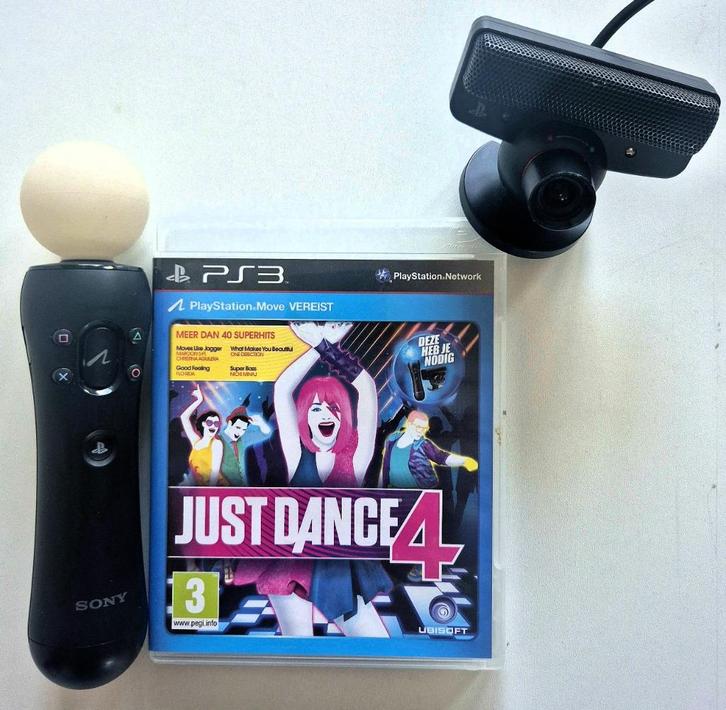 PS3 Playstation 3 Move Just Dance 4 Set €34,95 EUR, Games en Spelcomputers, Games | Sony PlayStation 3, Zo goed als nieuw, Muziek
