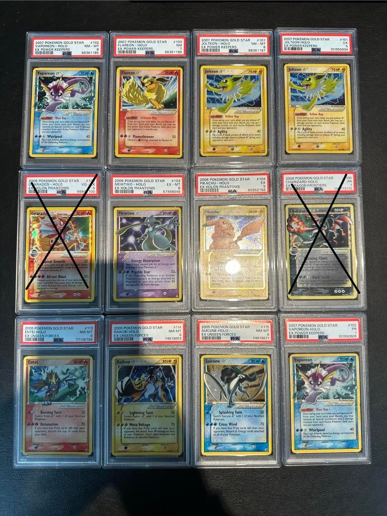 Graded Pokémon goldstar verzameling te koop!, Enlèvement, Comme neuf, Plusieurs cartes, Foil