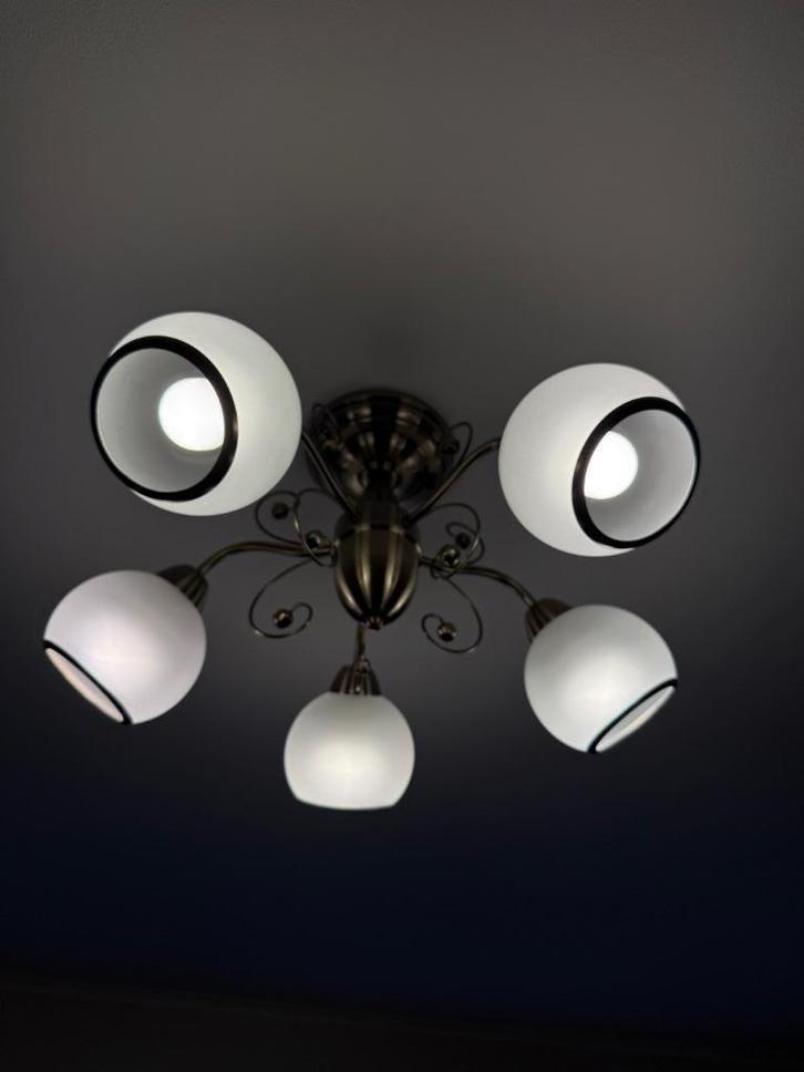 Modern Ceiling Light with 6 Frosted Glass Shades, Huis en Inrichting, Lampen | Plafondlampen, Gebruikt, Ophalen