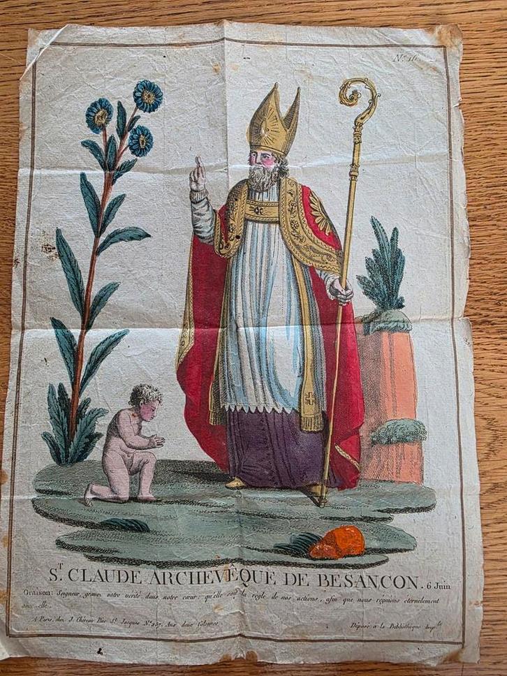 Kunstafdruk van heilige claude, Antiek en Kunst, Antiek | Boeken en Manuscripten, Ophalen of Verzenden