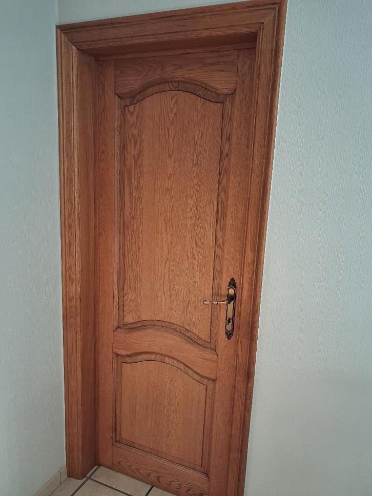 Massief eiken binnendeuren. Incl. slot, scharnieren en klink, Doe-het-zelf en Bouw, Deuren en Vliegenramen, Gebruikt, Binnendeur