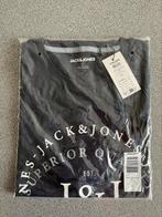 Blauwe T-shirt met witte print Jack & Jones - maat L, Bleu, Enlèvement ou Envoi, Taille 52/54 (L), Jack & Jones