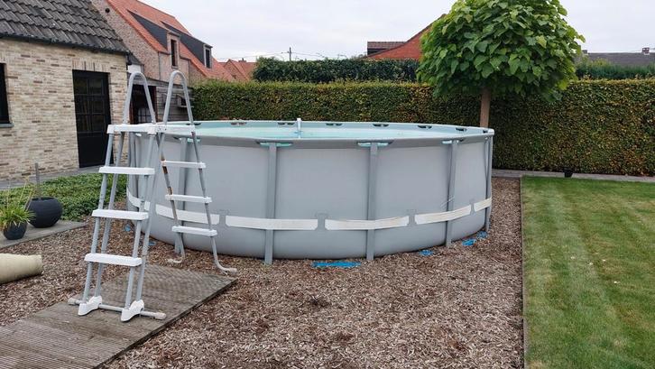 intex zwembad 4,88m x 1,22m + zandfilter + warmtepomp, Tuin en Terras, Zwembaden, Gebruikt, Ophalen