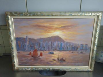 Te koop prachtig olieverf schilderij gesigneerd P C Chan! disponible aux enchères