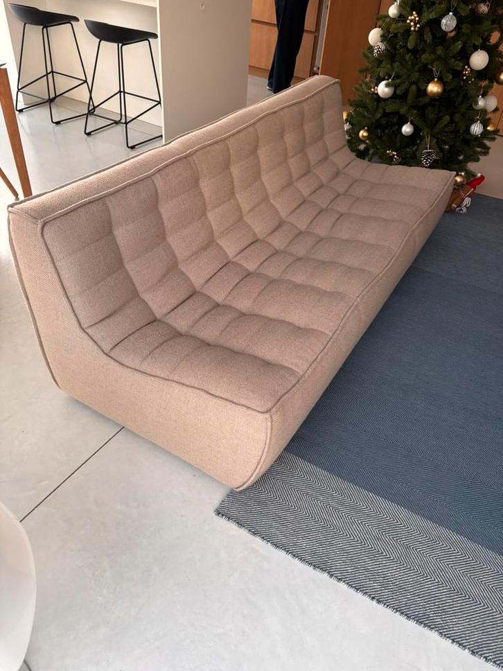 Ethnicraft N701 Driezitsbank, Huis en Inrichting, Zetels | Zetels en Chaises Longues, Zo goed als nieuw, Driepersoons, 150 tot 200 cm