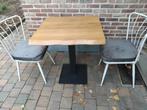 bistro boomstamtafel + 2 stoelen, Huis en Inrichting, Ophalen, Gebruikt