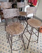 Chaises de bar, Comme neuf, Métal, Quatre, Brun