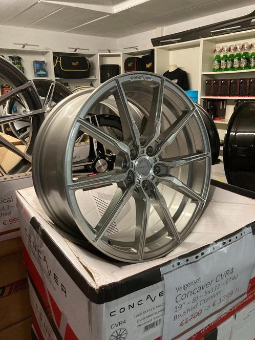 NIEUWE Velgenset Concaver CVR4 19x8 5x112 Brushed Titanium, Auto diversen, Tuning en Styling, Ophalen of Verzenden