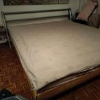 Twee persoons bed met LED verlichting, Ophalen, Gebruikt, Beige, Tweepersoons