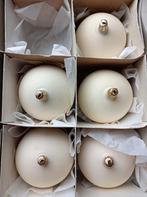 Vijf crèmekleurige Kerstballen Ø 7 cm, Diversen, Kerst, Ophalen, Gebruikt