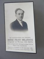 Henri delanoye oorlogsvrijwilliger 1914  Ridder Clemskerke, Verzamelen, Bidprentjes en Rouwkaarten, Verzenden, Bidprentje