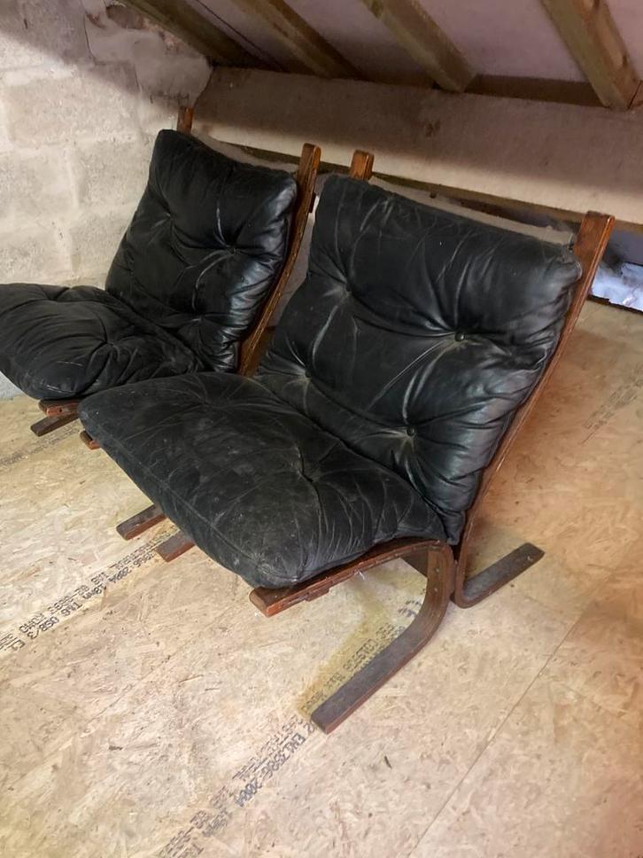 Fauteuil Siesta  Ingmar Relling Westnofa, Huis en Inrichting, Fauteuils, Gebruikt, Leer, 50 tot 75 cm, Minder dan 75 cm, Ophalen