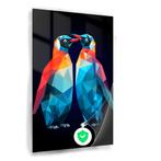 Poster Deux Pingouins en Harmonie Géométrique 90x135cm brill, Maison & Meubles, Accessoires pour la Maison | Décorations murale