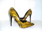 Pumps/hoge hakken - Zwart-gele Python-patronen - 37, Pumps, Verzenden, Zwart, Nieuw