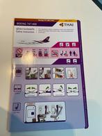 Safety card Thaï, Collections, Aviation, Comme neuf